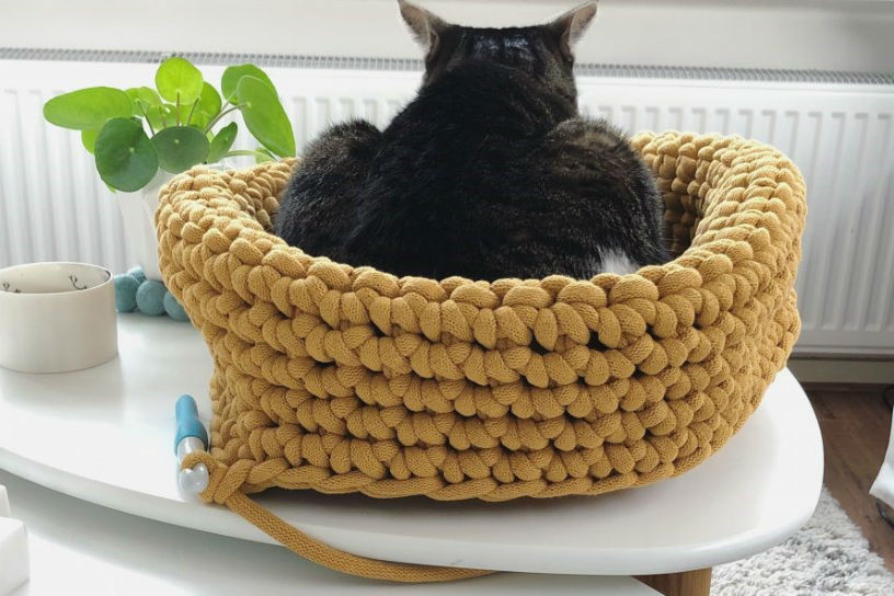 gehaakte kattenmand