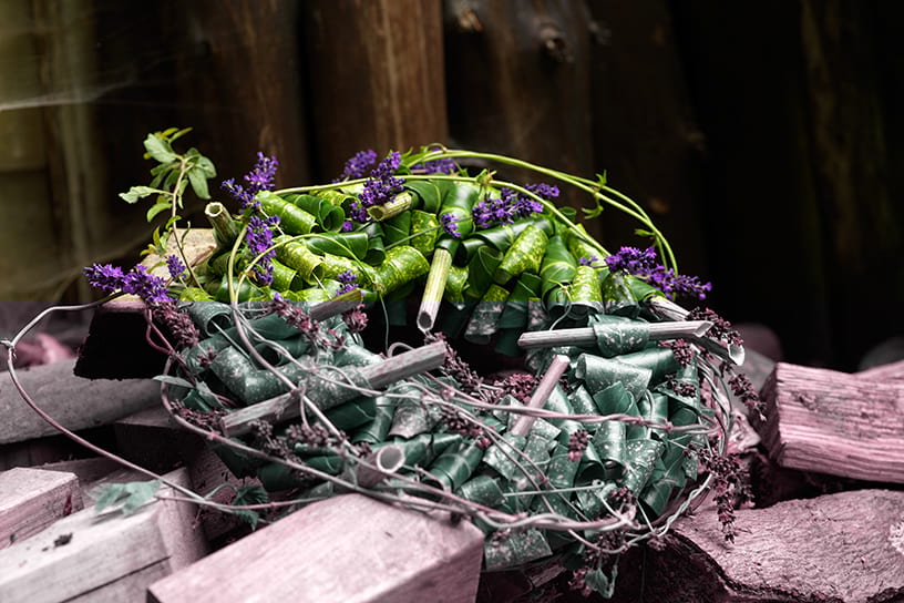 kran van gekruld blad