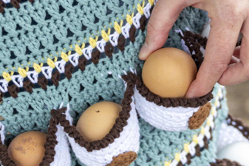  praktisch eierschort waar iemand een ei in stopt