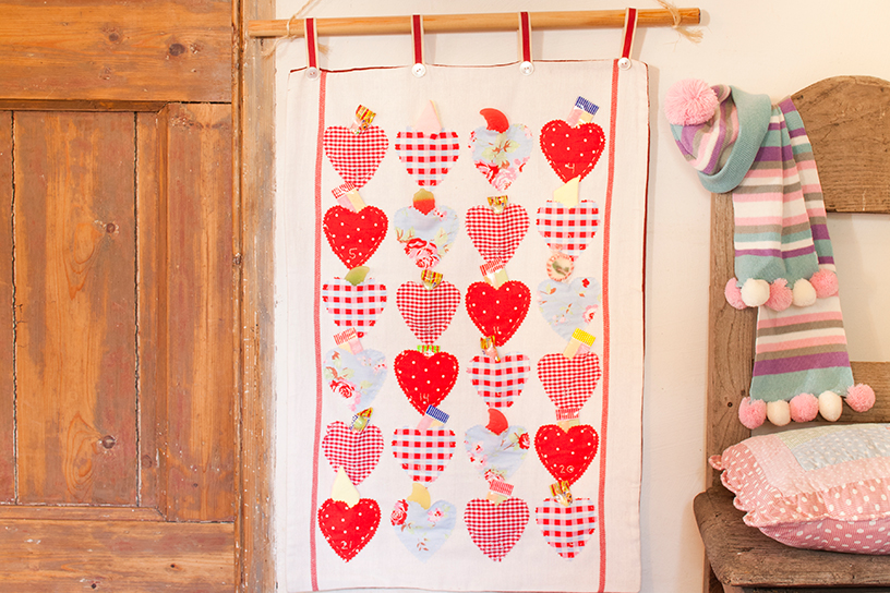 romatische adventskalender met hartjes