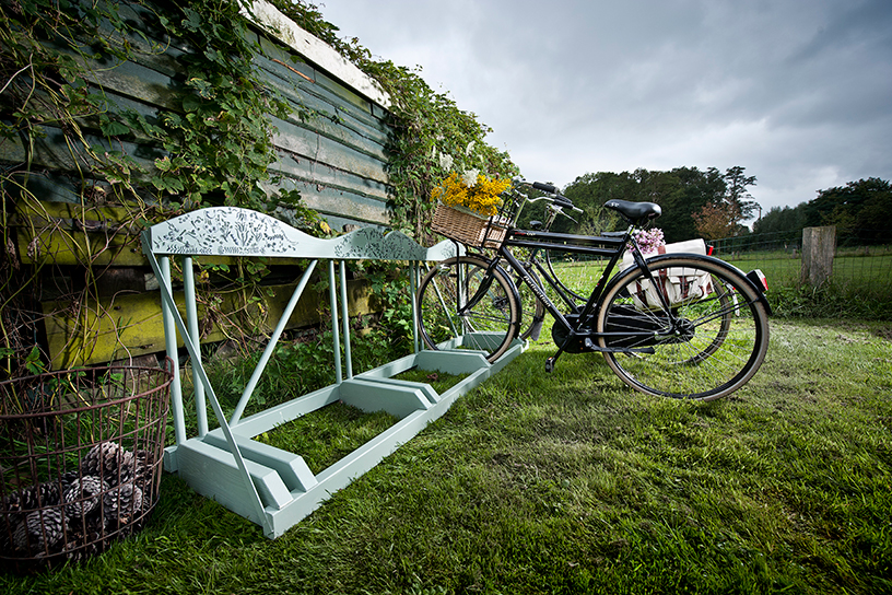 zelfgemaakt fietsenrek