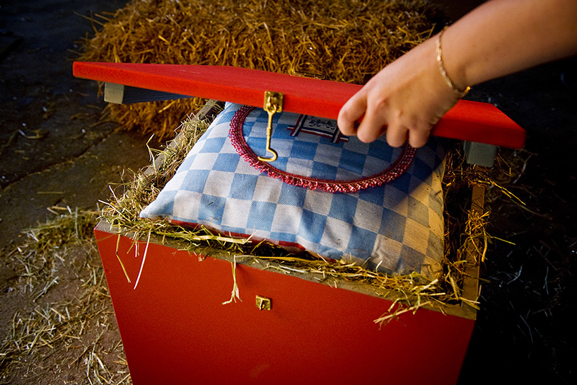 kussentje voor in de hooikist/opbergkist