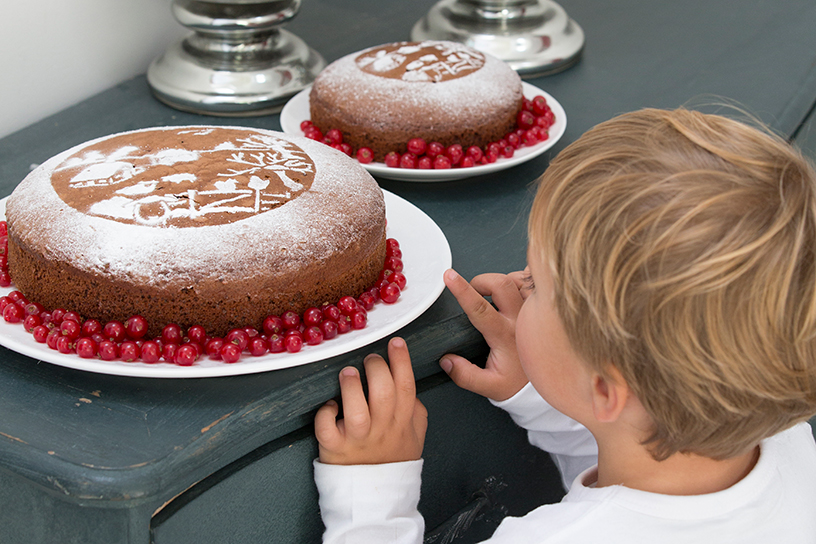 kerstsjablonen op taarten