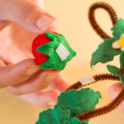 Groentes gemaakt van vilt en vulling.