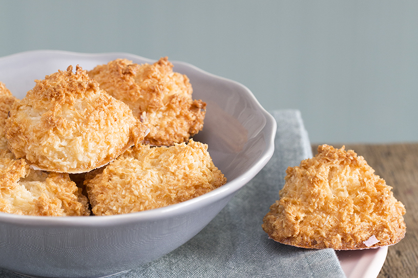 schaaltje met kokosmakronen