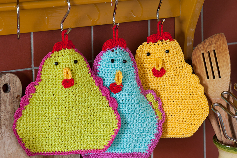 pannenlappen in kippenvorm