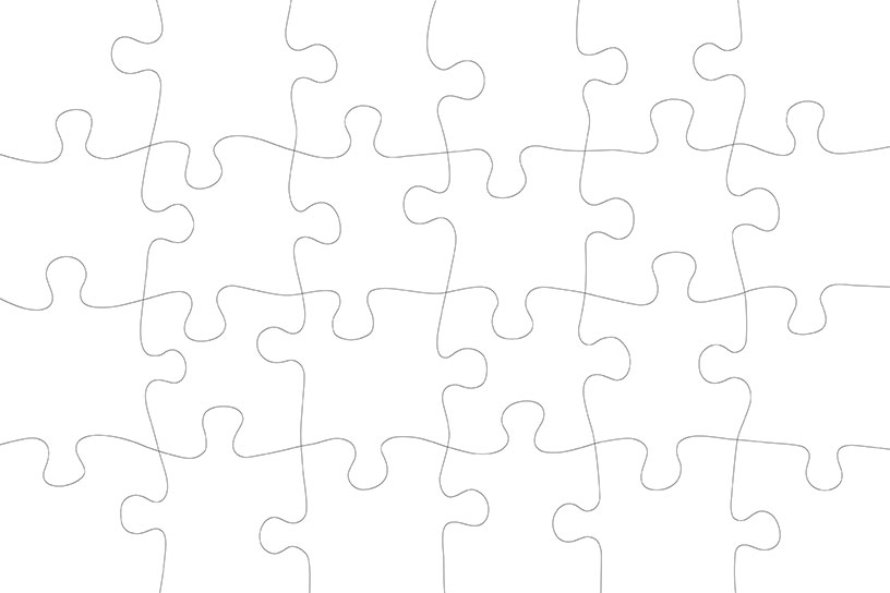 Puzzelpatroon zwart liggend 