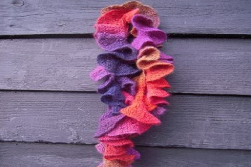 sjaal met elfenbankjes patroon