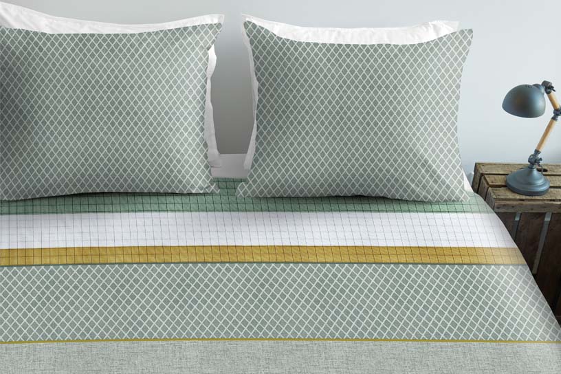 Groen dekbedovertrek met print